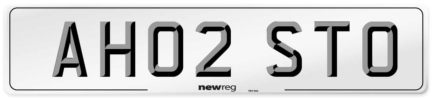 AH02 STO Number Plate from New Reg
